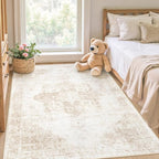 Area Rug 3x5 Washable Rug, Vintage Boho Medallion Entryway Rug Non-Slip Soft - Image 2