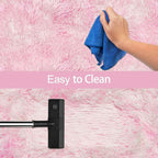 Super Soft Fluffy Living Room Area Rug 2x8 ft Tie-Dyed Light Pink Shaggy Furry - Image 7