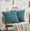 Fancy Homi 2 Packs Teal Euro Decorative Throw Pillow Covers 26x26 Inch by Fancy+Homi
