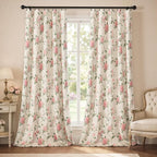 Vintage Floral Blackout Curtains 84 Inch, 2 Panels Spring Linen Texture - Image 2