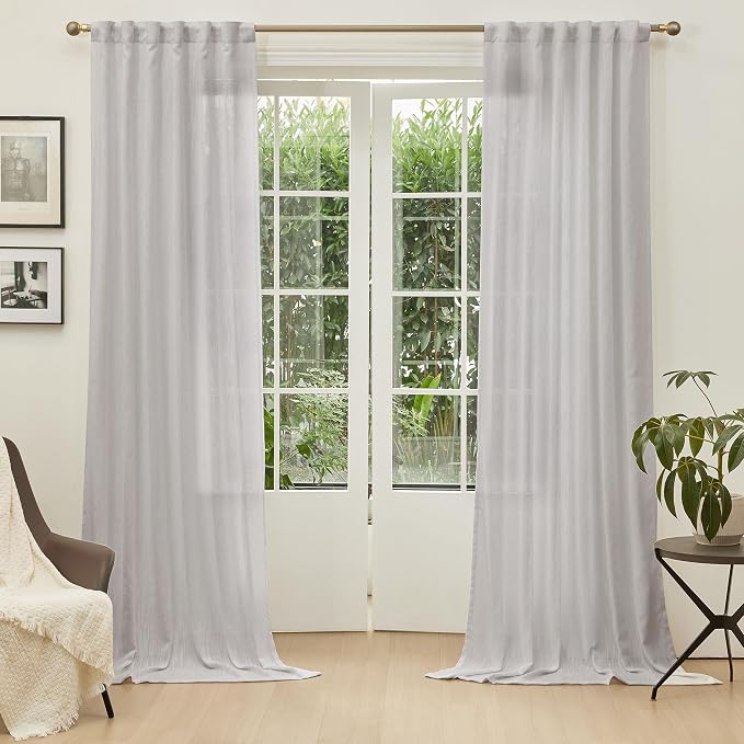 MYSKY HOME Floor Length Curtains Long Panels, Boho Curtains Farmhouse - Image 2
