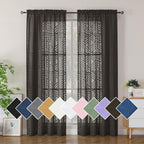 Simplebrand Chocolate Semi Sheer Curtains 84 Inches Long 2 Panels, Light by Simplebrand