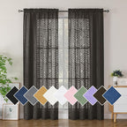 Simplebrand Chocolate Sheer Curtains 72 Inch Length 2 Panels by Simplebrand