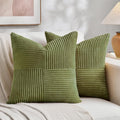 Fancy Homi 2 Packs Moss Green Decorative Throw Pillow Covers 22x22 Inch by Fancy+Homi