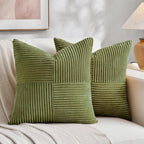 Fancy Homi 2 Packs Moss Green Decorative Throw Pillow Covers 22x22 Inch by Fancy+Homi