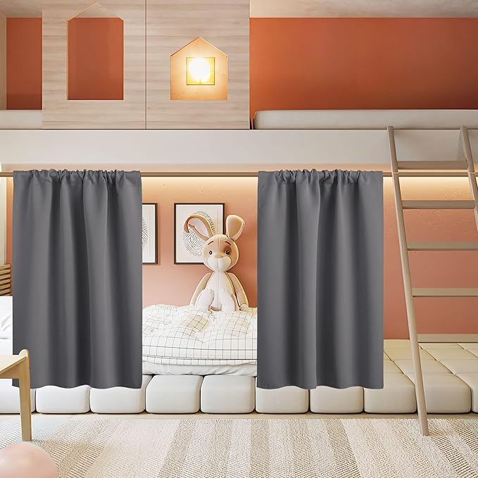 RYB HOME Half Curtain Tiers 36 inch Length, Rod Pocket Summer Heat Blocking by RYBHOME