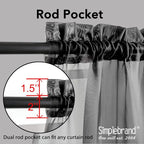 Simplebrand Black Sheer Curtains 108 Inches Long, Extra Long Rod Pocket Solid - Image 4