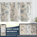 jinchan Floral Curtain Valance for Windows 16 Inch Linen Valance for Kitchen - Image 7