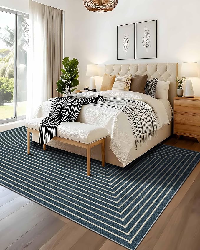 Latte&Fog 8x10 Area Rugs for Living Room, Large Modern Abstract Washable Rug - Image 3