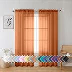 Aiyufeng Orange Sheer Curtains 72 Inch Length 2 Panels Set, Light Filtering by Aiyufeng