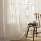 Joydeco Sheer Curtains 72 Inches Long, Linen Curtains Window Privacy Assured - Image 4