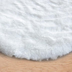 ORINOVA White Faux Fur Round Rug 4ft Fluffy Rabbit Fur Rug Machine Washable - Image 8
