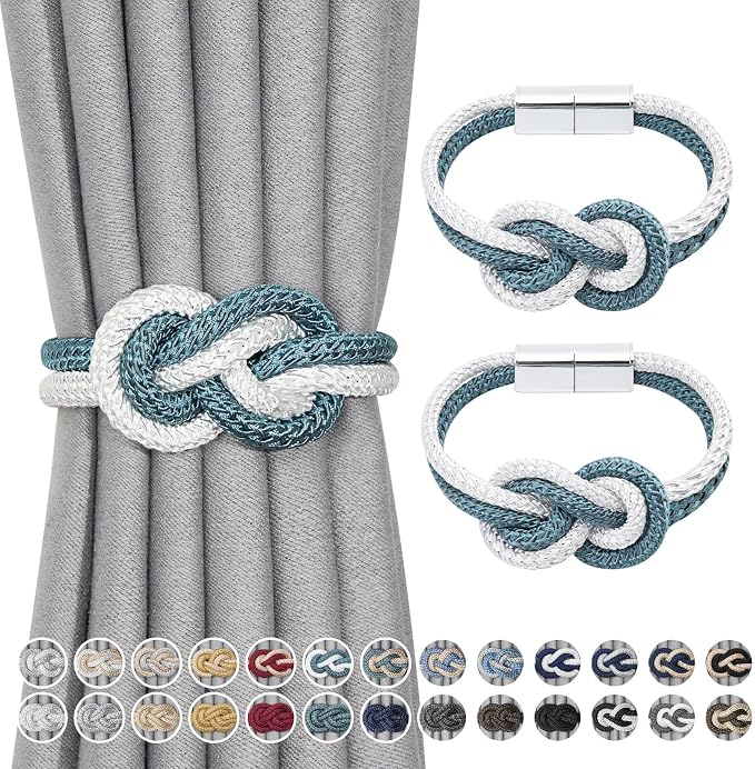 NICEEC 2 Pack Mini Magnetic Curtain Tiebacks Nordic Simple Style Drape Tie by NICEEC