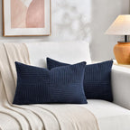 Fancy Homi 2 Packs Navy Blue Lumbar Decorative Throw Pillow Covers 20x28 Inch - Image 5