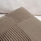 Fancy Homi Set of 2, Light Brown Patchwork Corduroy Decorative Soft Striped - Image 3