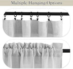 RYB HOME Linen Textured Wave Pattern Sheer Valance Curtains, Contemporary Semi - Image 4