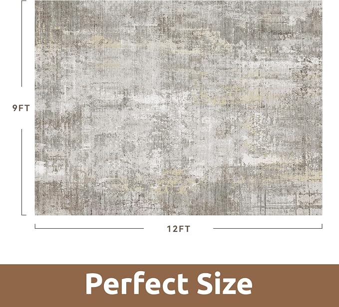 9 x 12 Area Rugs for Living Room, Machine Washable Non Slip Rug Ultra Soft Low - Image 2