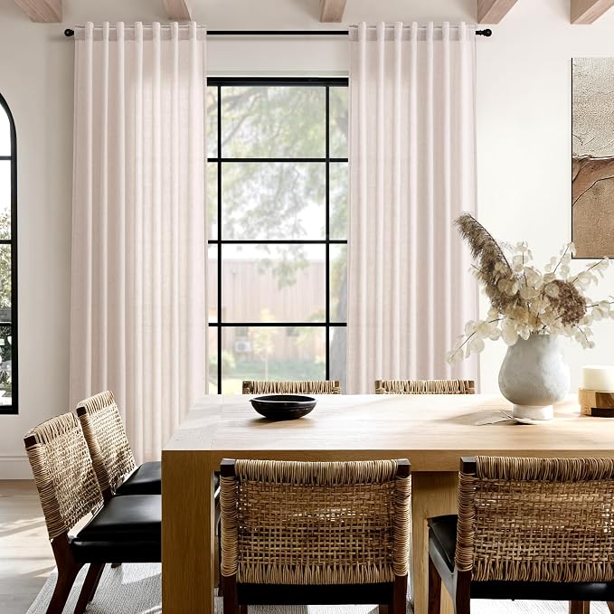 Nanspring Natural White Linen Curtains 102 Inches Long - Image 8