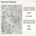 Abstract Rug 8x10 Large Living Room Rugs Neutral Modern Washable Area Rugs - Image 5