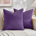 Fancy Homi 2 Packs Purple Big Decorative Throw Pillow Covers 24x24 Inch by Fancy+Homi
