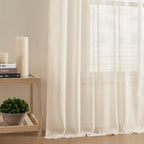 Joydeco Sheer Curtains 72 Inches Long, Linen Curtains Window Privacy Assured - Image 6