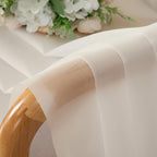 Chyhomenyc Cream Sheer Curtains 108 Inches Long - Image 2