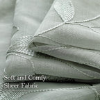 HOMEIDEAS Sage Green Sheer Kitchen Curtains 52 x 45 Inch Length 2 Panels - Image 4