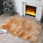 linmopm Faux Fur Rug Sheepskin Shag Fluffy Fuzzy Beige 4x6 ft Rugs by Limopmfauxfurproducts