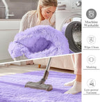 OLANLY 3x5 Machine Washable Small Bedside Rug, Soft Fluffy Shaggy Rugs - Image 2