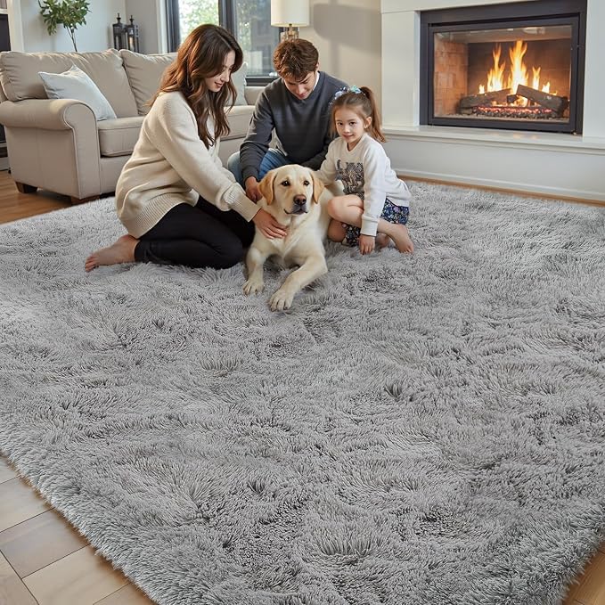 Area Rugs 10x14 Living Room, Shaggy Carpet Soft Plush Furry Bedside Rug Large - Image 3
