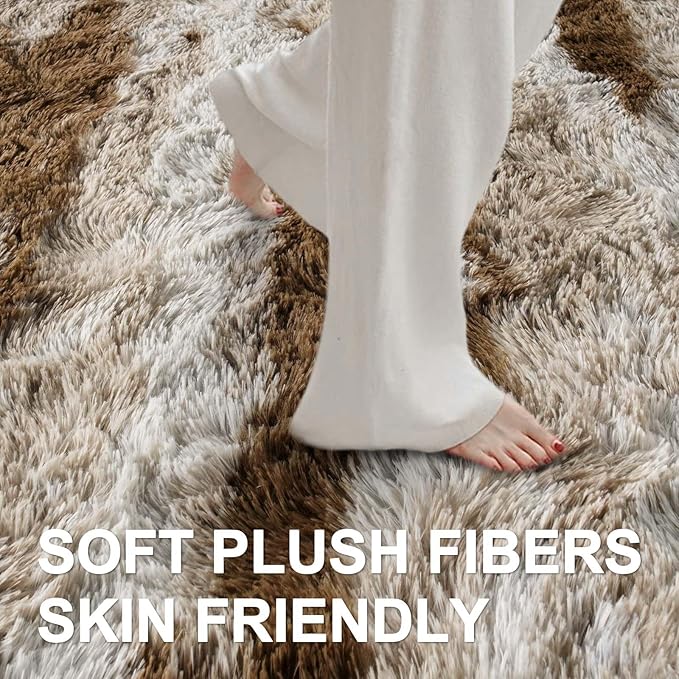 Area Rugs for Living Room, 6x9 Feet Soft Fluffy Shagg Plush Rug High Pile Large - Image 4