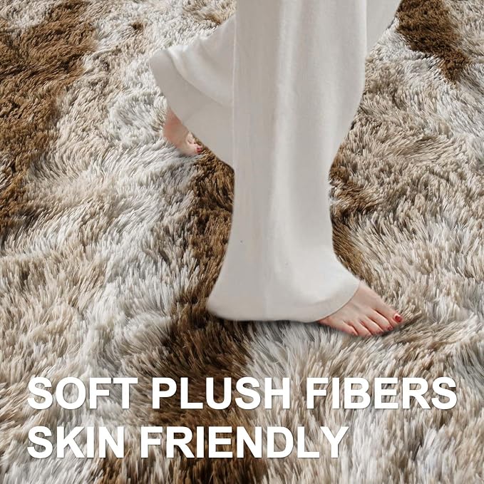 Area Rugs for Living Room, 5x7 Feet Soft Fluffy Shagg Plush Rug High Pile Large - Image 4