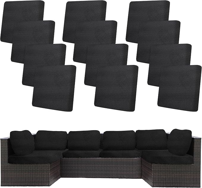 12Pcs Stretch Patio Cushion Covers, Outdoor Couch Covers Replacement, Outdoor by BIETYONE