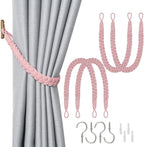 NICEEC 4 Pack Natural Cotton Rope Curtain Tiebacks Elegant Boho Style by NICEEC