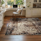 Entryway Rug 3x5 Brown Bedroom Area Rug Washable Non Slip Abstract Coffee Boho - Image 4