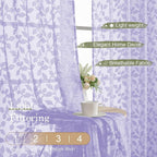 Chyhomenyc Light Purple Sheer Curtains 72 Inches Long 2 Panels Set, Light - Image 2