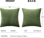 MIULEE Moss Green Decorative Euro Sham Pillow Covers 24x24 Inch - Image 6