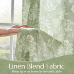 jinchan Linen Floral Curtains for Living Room - Image 4