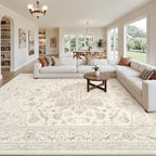 Area Rugs 9x12 Living Room: Vintage Boho Neutral Washable Rug Indoor Soft Large - Image 8