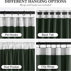 RYB HOME Elegant Green Velvet Curtains 84 inches Long, Light Blocking, Thermal - Image 2