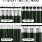 RYB HOME Elegant Green Velvet Curtains 84 inches Long, Light Blocking, Thermal - Image 2