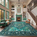 SERISSA Washable Rugs 9x12 Area Rugs, Large Non-Slip Boho Living Room Teal Rug by SERISSAHomeDecorCollection