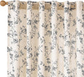 Lazzzy Farmhouse Linen Curtains Extra Long Black Floral Curtains 108 Inch by Lazzzy