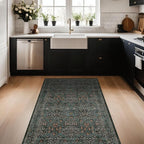 Vintage Floral Dark Green 3x5 Area Rugs - Image 2