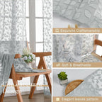 Chyhomenyc Light Grey Sheer Curtains 63 Inch Length 2 Panels Set, Light - Image 6