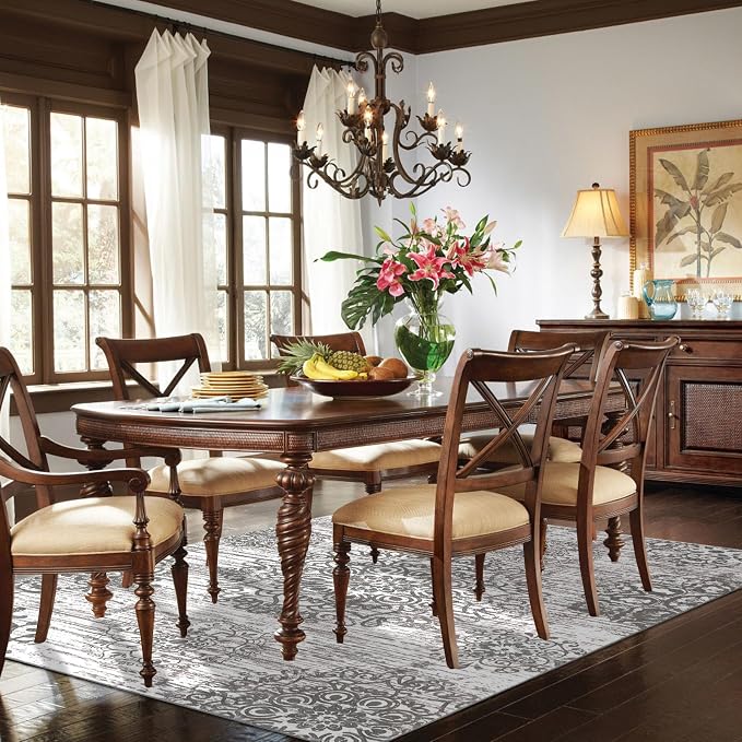 HEBE Washable Area Rug 5'x7' Non Slip Soft Distressed Medallion Bedroom & - Image 7