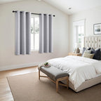 MIULEE Greyish White Blackout Curtains - Image 6