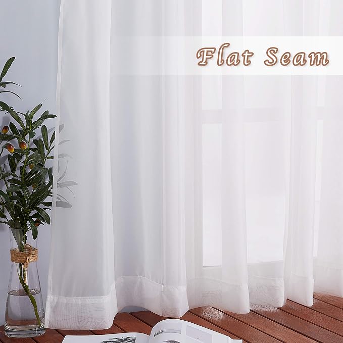 NICETOWN Sheer Curtains for Bedroom Windows 63 inch Length, Grommet Casual - Image 6