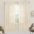 LAMIT Beige Linen Curtains for Living Room 2 Panels Set, 78 Inch Faux Linen by LAMIT