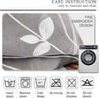 AmHoo 2 Panels Embroidered Leaf Pattern Semi Sheer Curtains Foliage Floral - Image 6